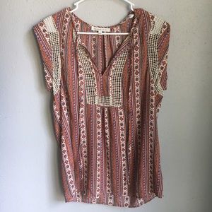 Daniel Rainn Crochet Trim Blouse